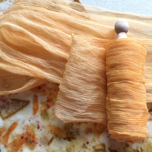 Apricot Crinkled Silk Chiffon