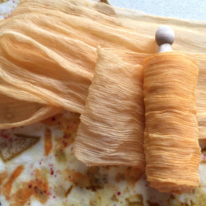 Apricot Crinkled Silk Chiffon