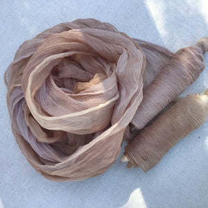 Mushroom & Brown Crinkled Silk Ribbons