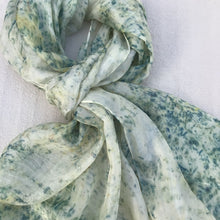 Load image into Gallery viewer, Soft Blue Patterned Large Silk Scarf