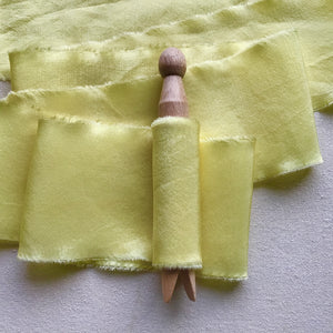 Lazos de seda amarillas ~ 4 tonos
