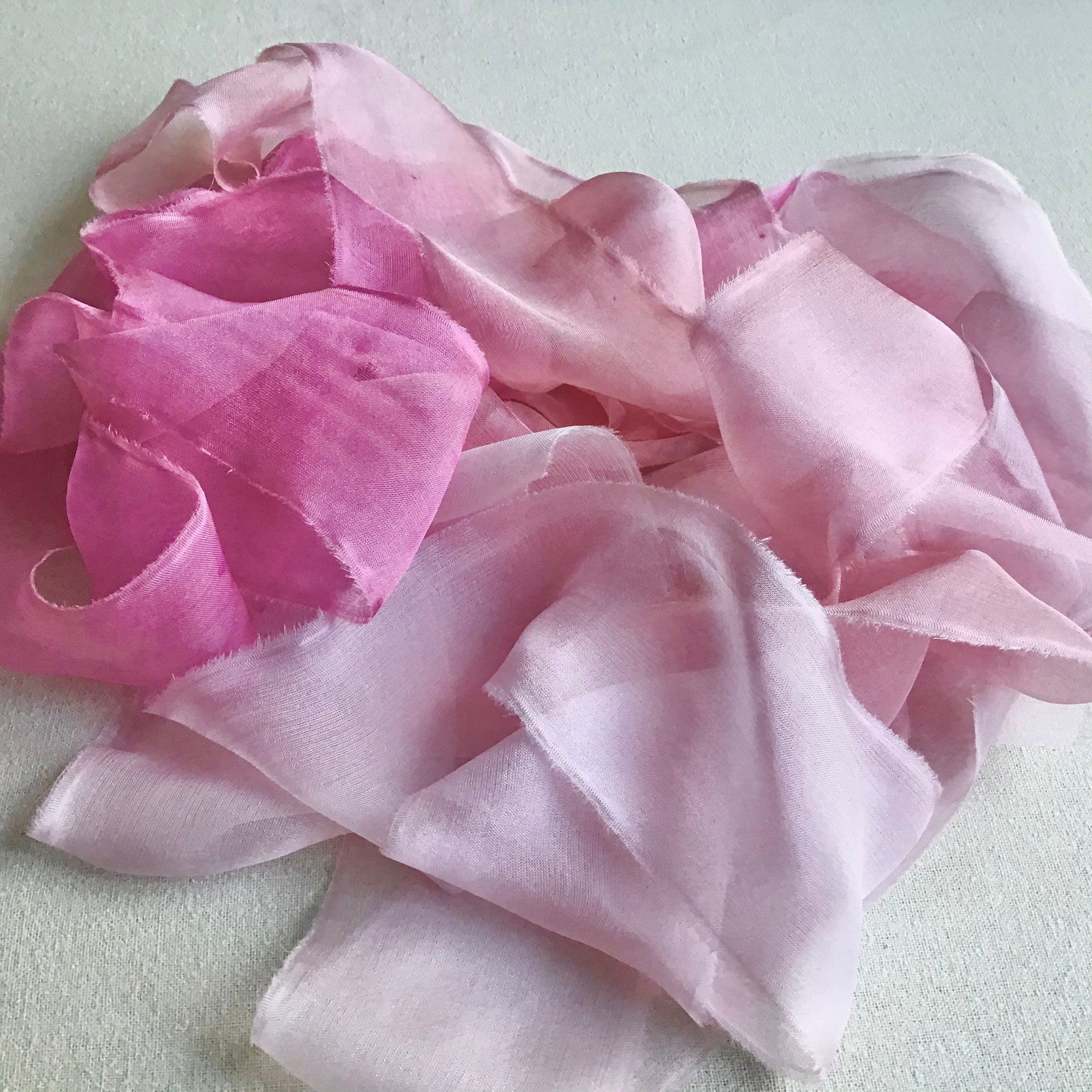 Pink Silk Chiffon Ribbons: Pink, Medium & Light – Pomegranate Colours